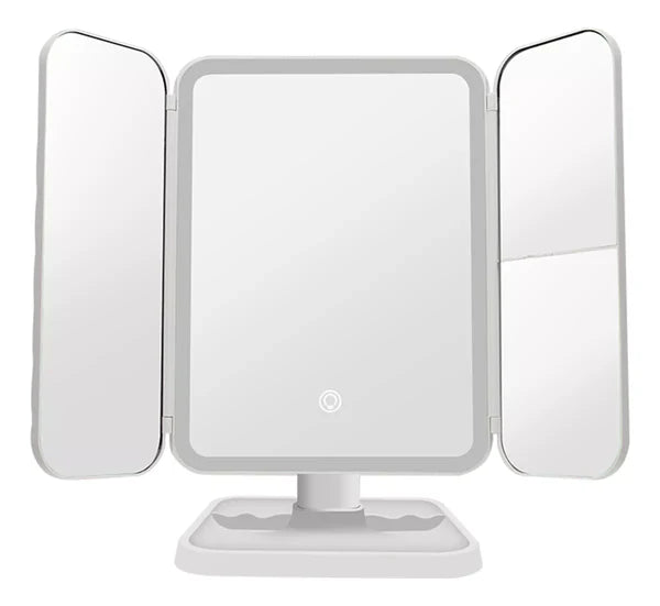 Espejo Maquillaje LED 3 Pliegues - LuxMirror®