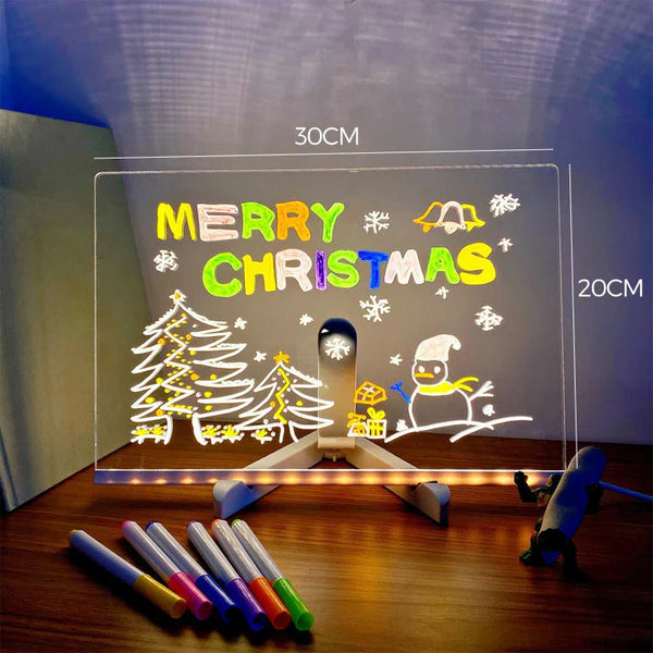 Tablero Mágico LED Personalizable + Lapiceros de Colores