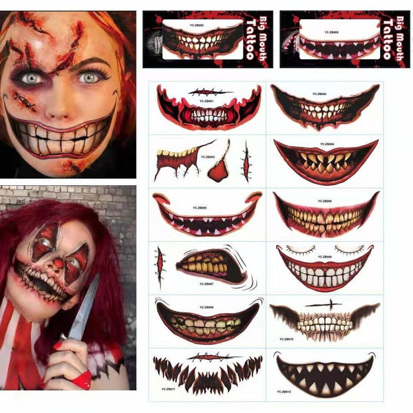 TATUAJE TEMPORAL PARA HALLOWEEN - REALISTA Y FÁCIL DE QUITAR™ X12 UNIDADES