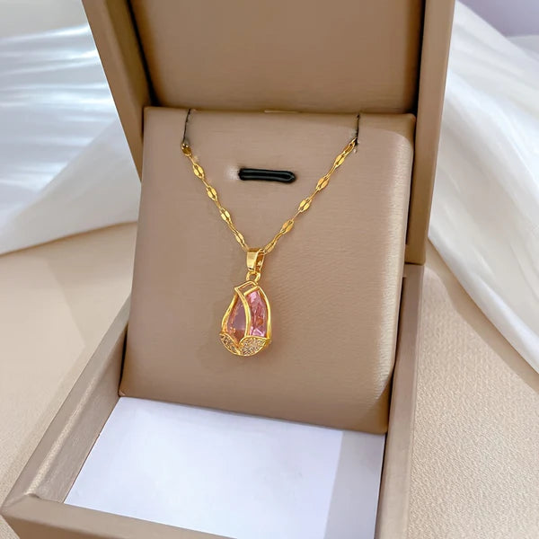 Collar de Circonita Flor Tulipán™