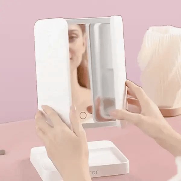 Espejo Maquillaje LED 3 Pliegues - LuxMirror®